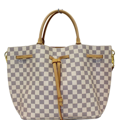 LOUIS VUITTON Girolata Damier Azur Shoulder Bag White