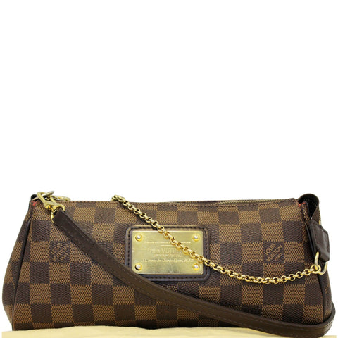 LOUIS VUITTON Pochette Eva Damier Ebene Shoulder Crossbody Bag
