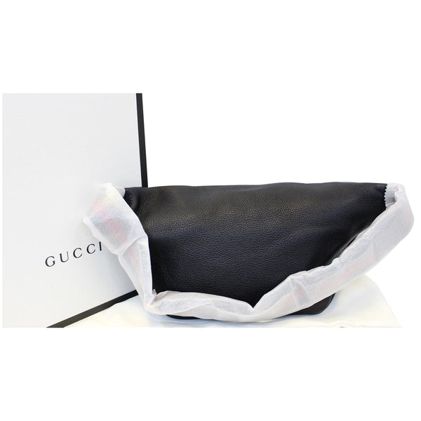 GUCCI Print Leather Black Belt Waist Bum Bag Medium 530412