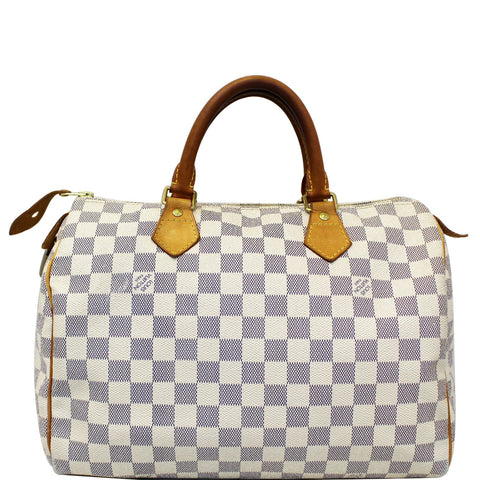 LOUIS VUITTON Speedy 30 Damier Azur Satchel Handbag