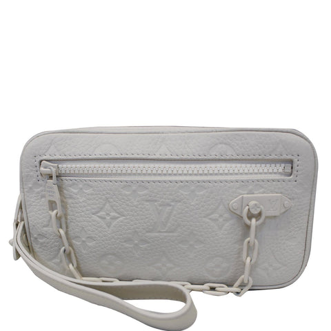 LOUIS VUITTON Pochette Volga Monogram Clutch Bag White