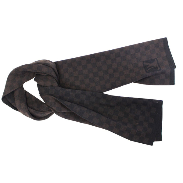 Louis Vuitton Damier Stole Scarf Wool Petit Brown - full view