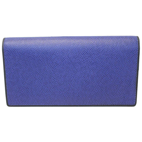 LOUIS VUITTON Brazza Taiga Leather Bifold Wallet Blue-US