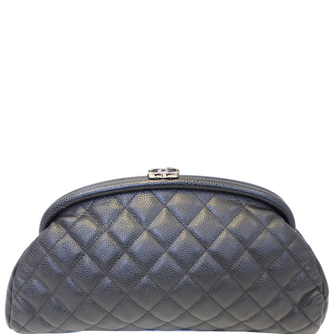 CHANEL Timeless Caviar Quilted Leather Clutch Black