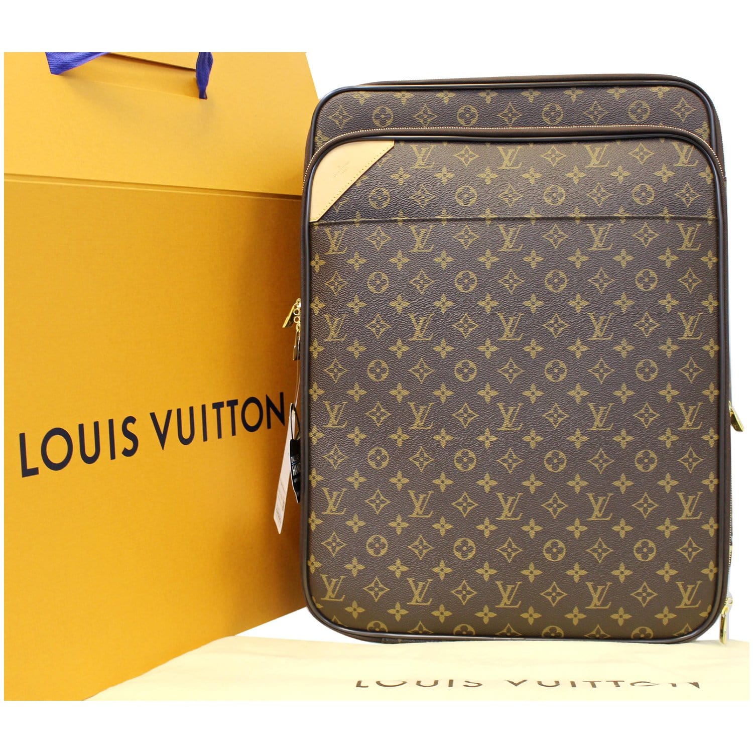 Louis Vuitton Pegase 55 Monogram Travel Carry Bag Suitcase Leather Brown