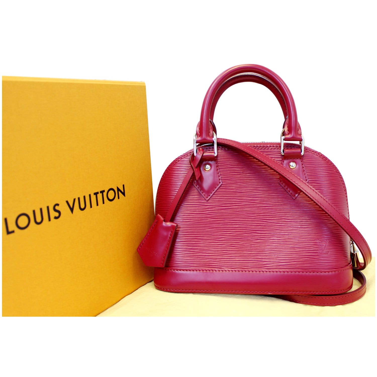 Louis Vuitton Epi Leather Denim Alma BB Satchel (SHF-22105