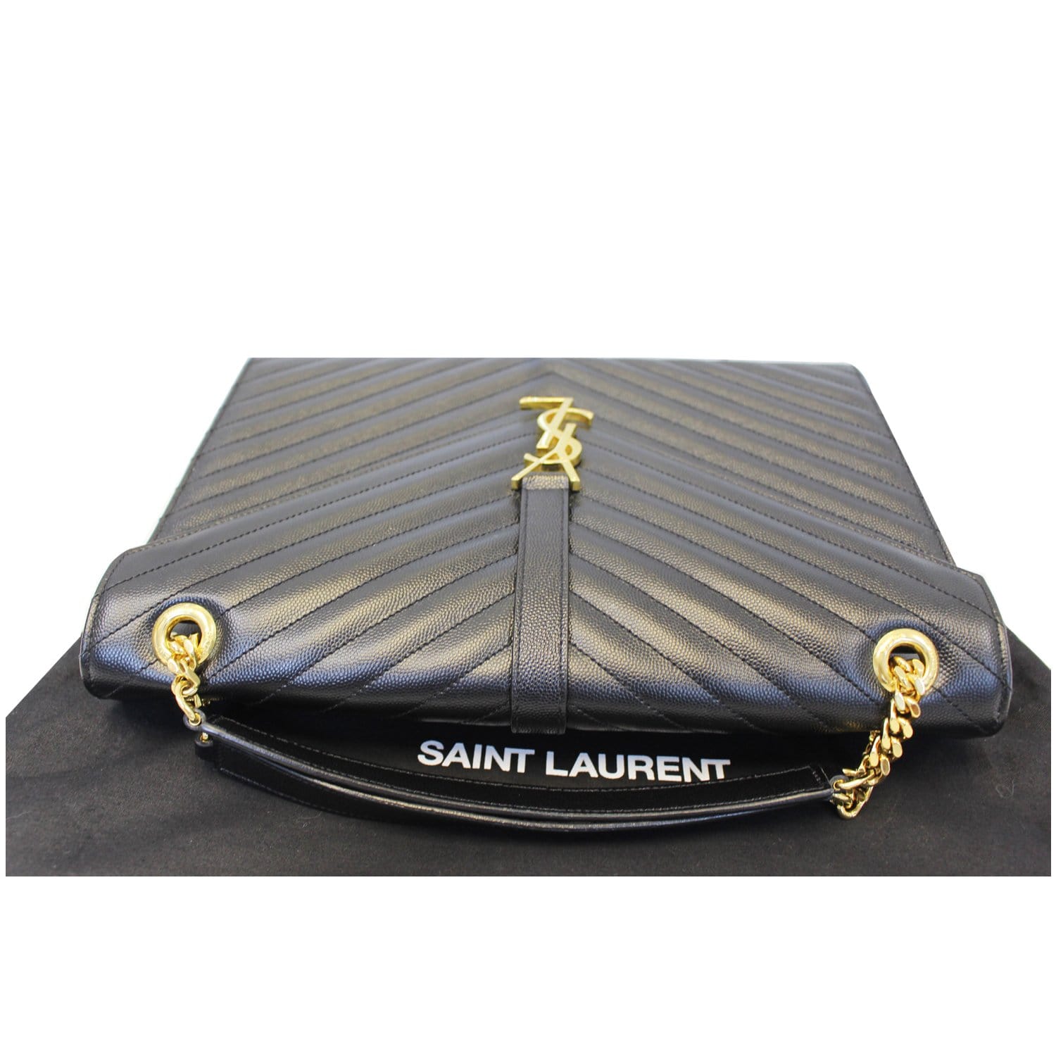 Saint Laurent Envelope Large Quilted Textured-leather Shoulder Bag