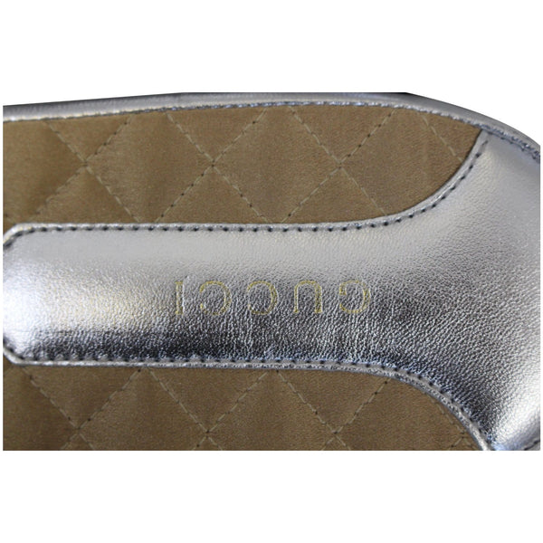 GUCCI NY Yankees Metallic Leather Slipper Mules US 10.5