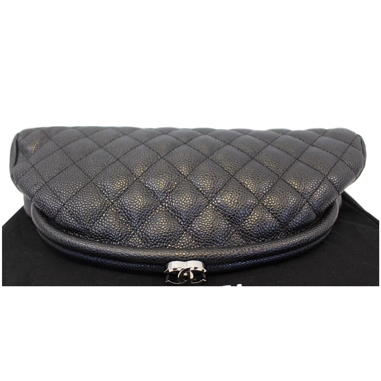 CHANEL Timeless Caviar Quilted Leather Clutch Black-US