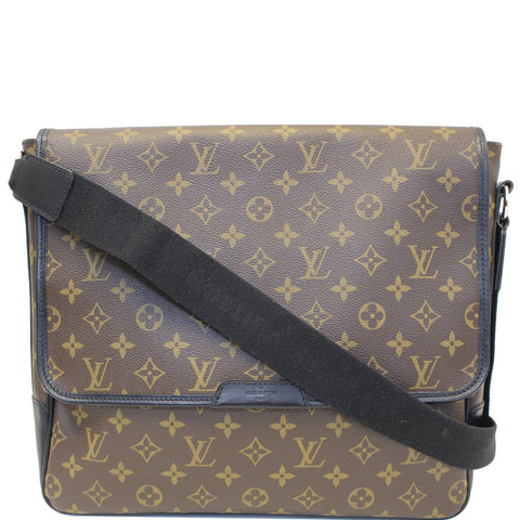 LOUIS VUITTON Bass GM Monogram Macassar Canvas Messenger Bag Brown