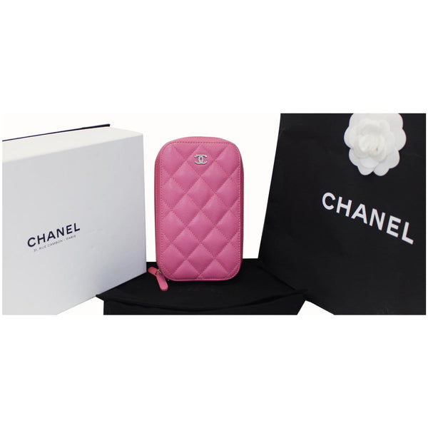 CHANEL Wallet On Chain WOC Caviar Leather Phone Holder Pink-US