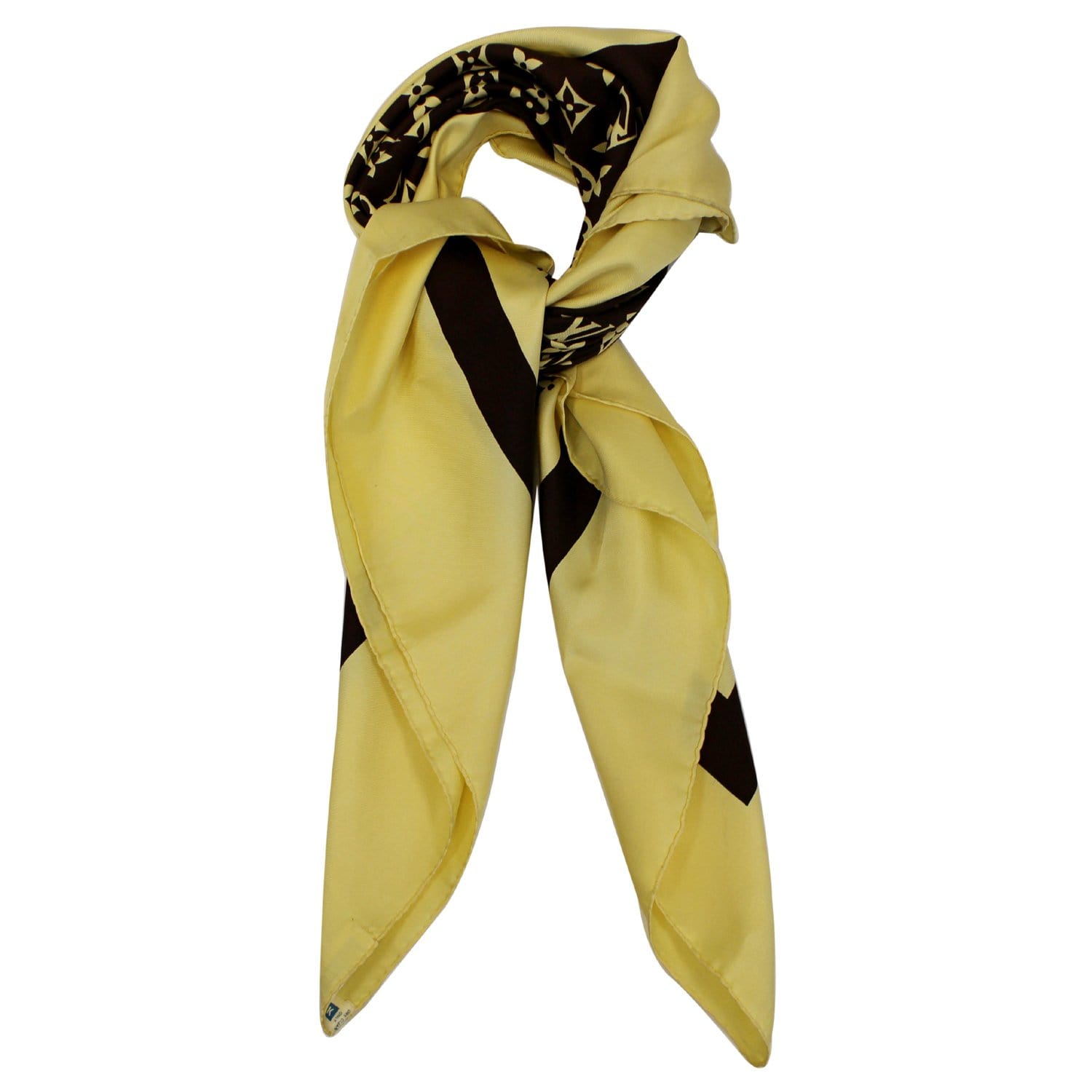 Louis Vuitton Classical Monogram Brown and Gold Shine Scarf Silk ref.47345  - Joli Closet