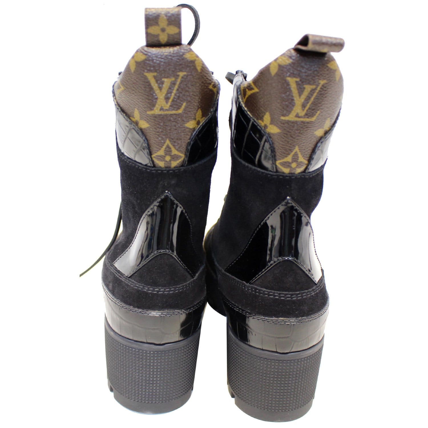 Louis Vuitton Monogram Canvas Suede Laureate Desert Platform Boots - S –  LuxeDH