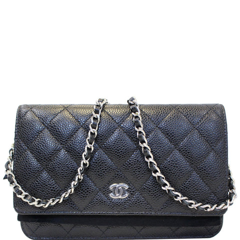 CHANEL Wallet on Chain WOC Caviar Leather Crossbody Bag Black