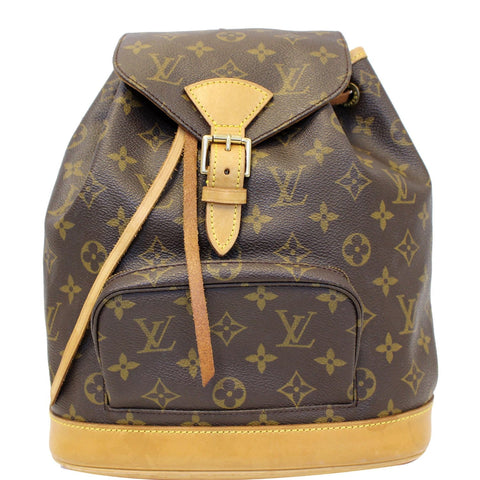 LOUIS VUITTON Montsouris MM Monogram Canvas Backpack Bag Brown