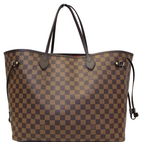 LOUIS VUITTON Neverfull GM Damier Ebene Tote Shoulder Bag Brown