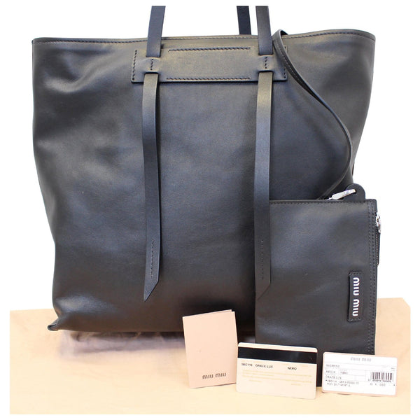 Miu Miu Patch Medium Grace Lux Tote Bag - black 