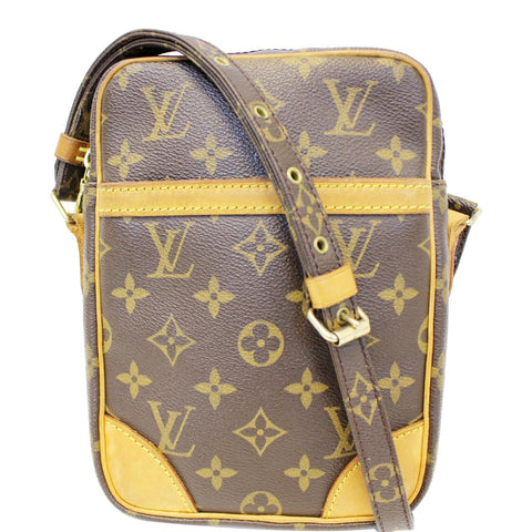 LOUIS VUITTON Danube Monogram Canvas Crossbody Bag Brown