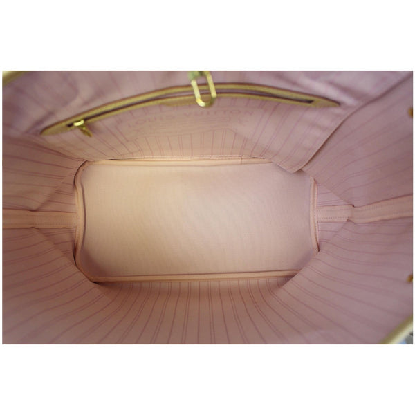 LOUIS VUITTON Neverfull MM Damier Azur Tote Shoulder Bag White