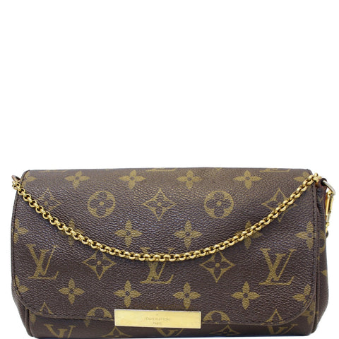 LOUIS VUITTON Favorite PM Monogram Canvas Crossbody Bag Brown