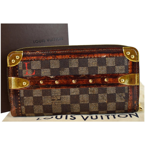 LOUIS VUITTON Transformed Damier Ebene Time Trunk Zippy Wallet Black