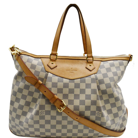 LOUIS VUITTON Siracusa GM Damier Azur Shoulder Bag White- 10% OFF