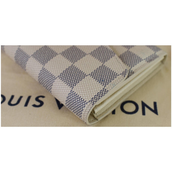 Louis Vuitton Damier Azur Sarah Wallet For Women White  - blue corner