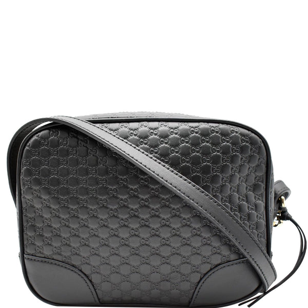 GUCCI Bree Mini GG Microguccissima Leather Crossbody Bag Black 449413