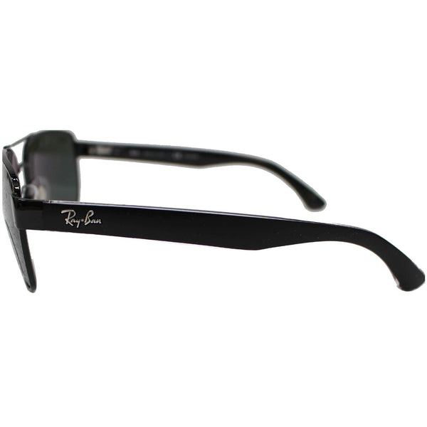 RAY-BAN RB3530 002/9A 58 Sunglasses Polished Black / Green Polarized Lens