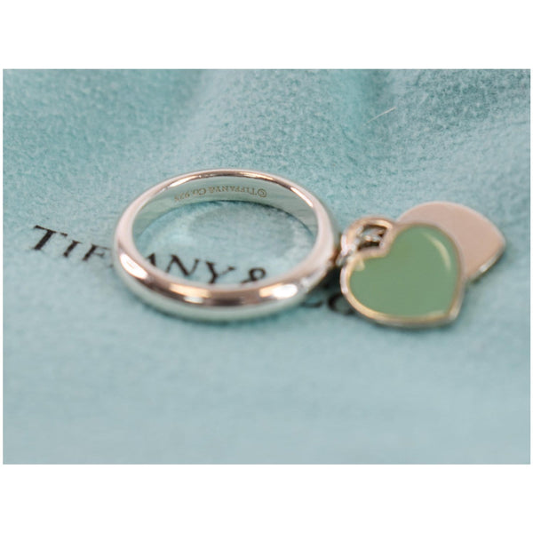 TIFFANY & CO Double Heart Tag Sterling Silver Ring US 4