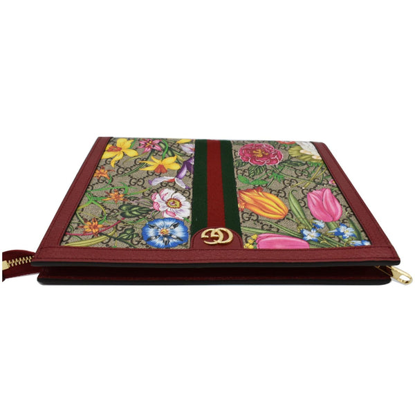 Gucci Ophidia GG Floral Canvas Pouch Bag- logo placed