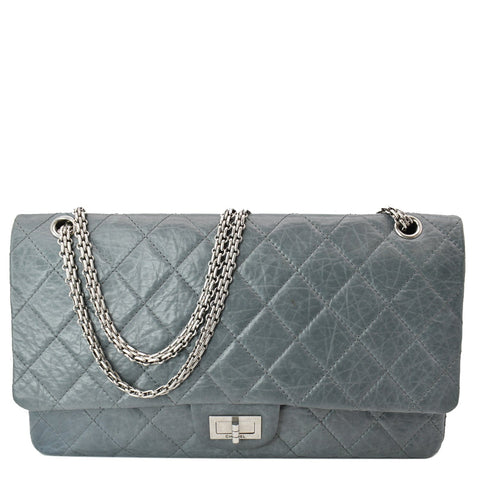 CHANEL 50th Anniversary 2.55 Reissue 228 Quilted Aged Calfskin Shoulder Bag Grey