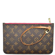 LOUIS VUITTON Neverfull MM Monogram Canvas Pochette Wristlet Pouch Brown