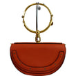 CHLOE Small Nile Bracelet Minaudiere Leather Clutch Bag Red