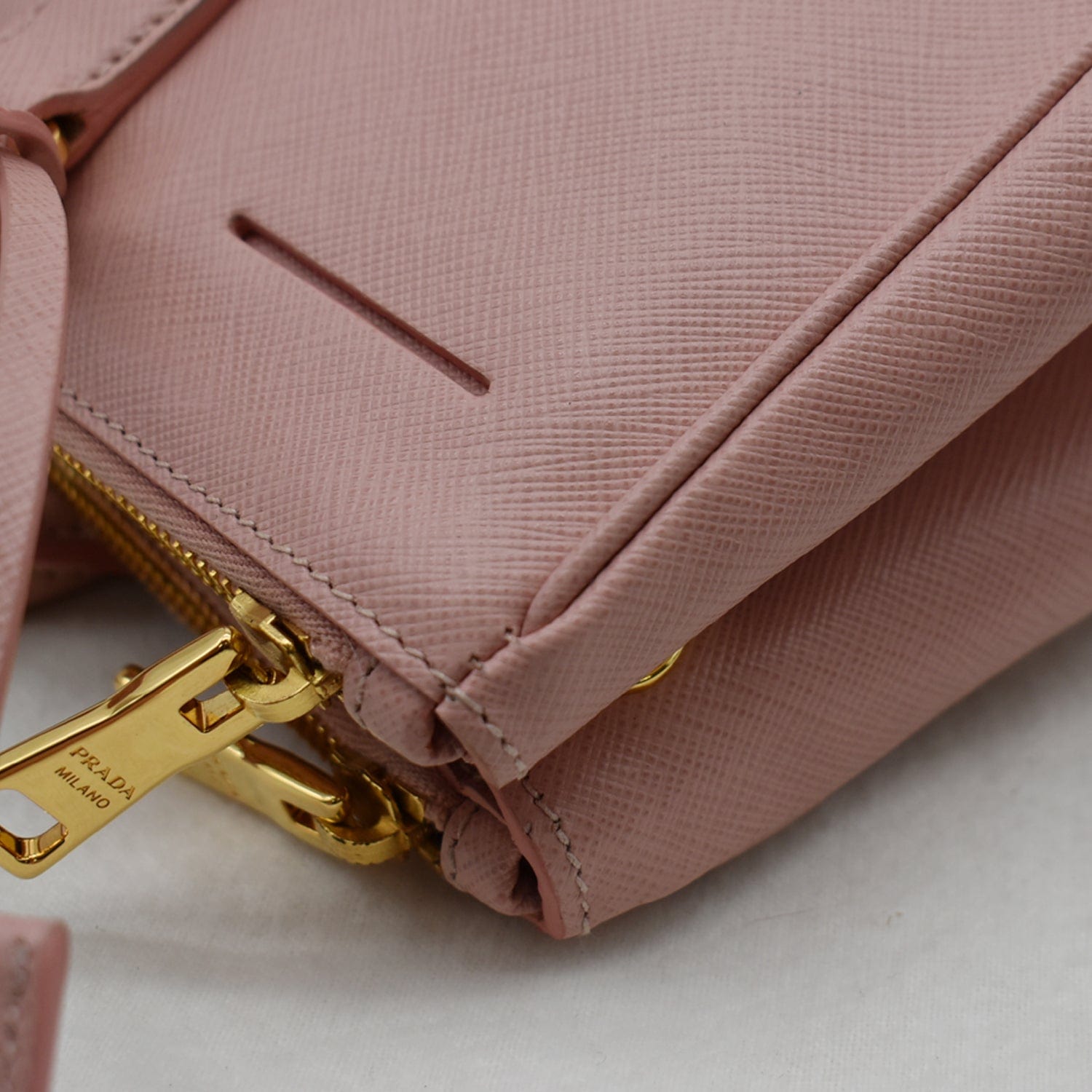 Prada Small Saffiano Leather Wallet, Women, Petal Pink