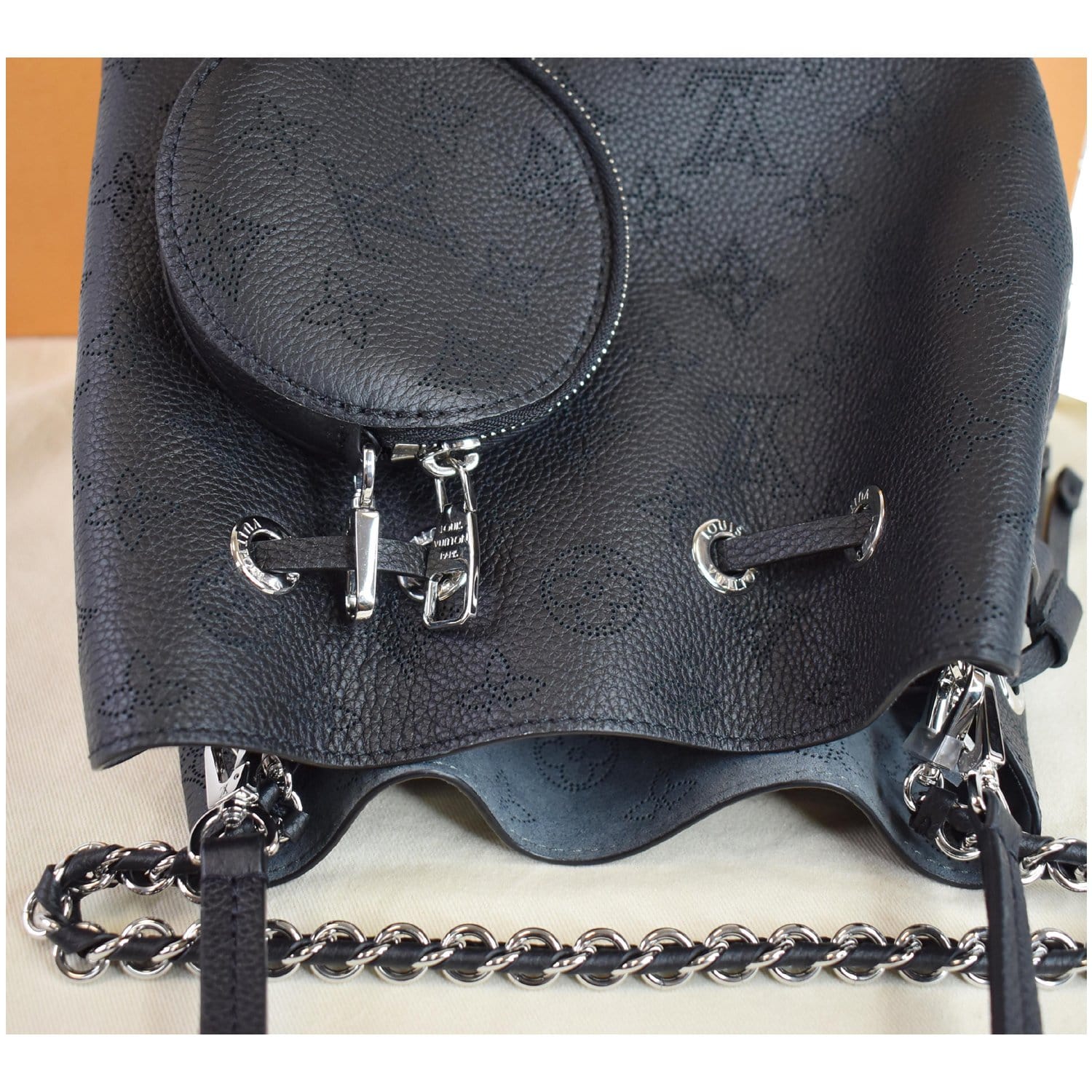 Louis Vuitton Blue Nuage Monogram Perforated Mahina Bella Silver Hardware, 2022 (Like New), Womens Handbag