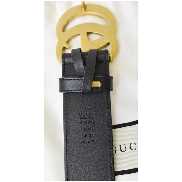 Gucci Double G Buckle Leather Belt Men Size 34 serial code