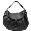 GUCCI Icon Bit Medium Pebbled Leather Shoulder Bag Black 228584