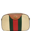 GUCCI Vintage Web Canvas Shoulder Bag Beige 575073