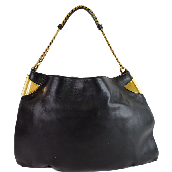 Gucci Emily 1970 Medium Leather Shoulder Bag Black