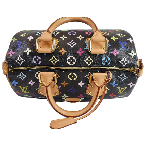 LOUIS VUITTON Speedy 30 Monogram Multicolor Satchel Bag Black