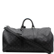 LOUIS VUITTON Keepall 55 Bandouliere Monogram Eclipse Travel Bag Black