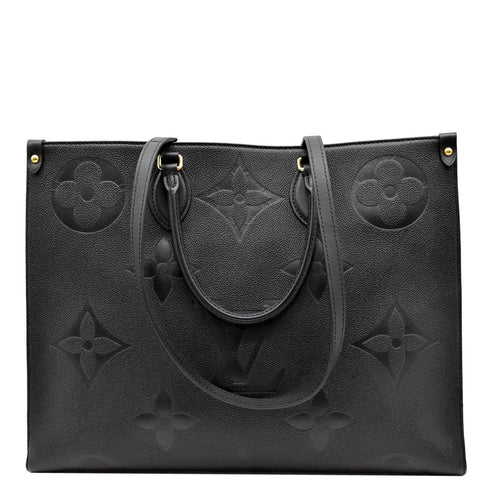 LOUIS VUITTON Onthego GM Monogram Empreinte Leather Tote Bag Black - Hot Deals