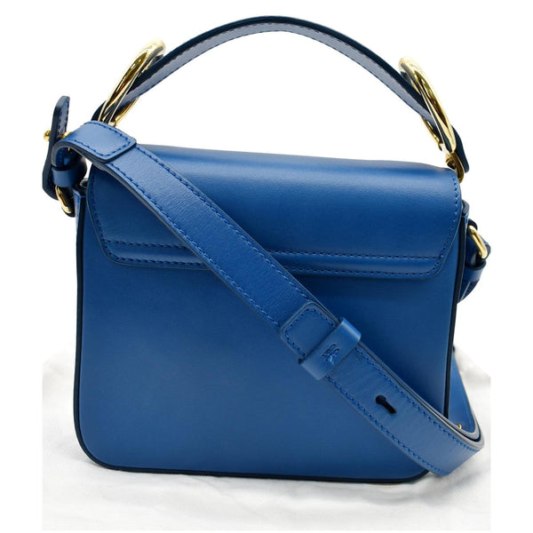 Chloe Mini C Flap Suede Leather Crossbody Bag Blue - DDH