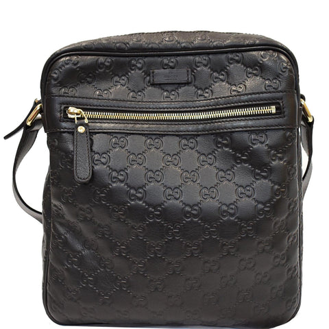 GUCCI Guccissima Leather Messenger Bag Black 201448