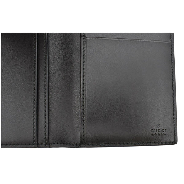 Used Gucci Continental Long Guccissima Leather Wallet Black