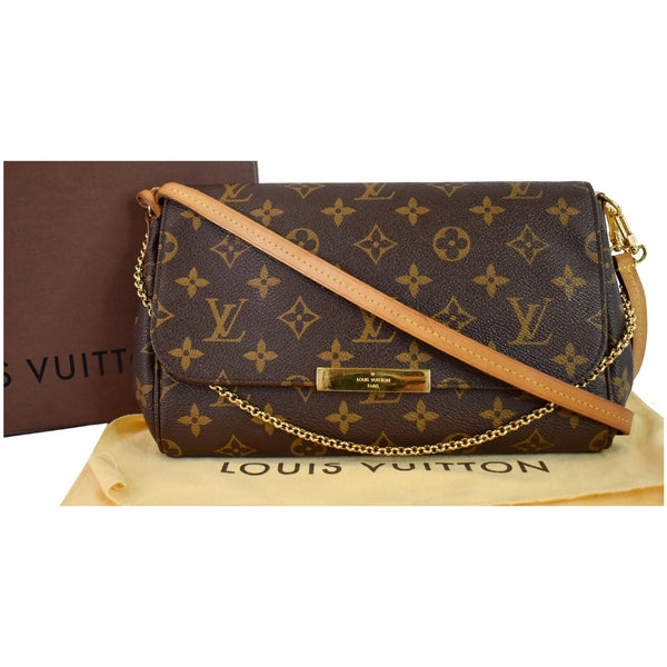 LOUIS VUITTON Favorite MM Monogram Canvas Crossbody Bag Brown