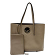 FENDI F Logo Calfskin Leather Shopping Tote Bag Taupe - Final Sale