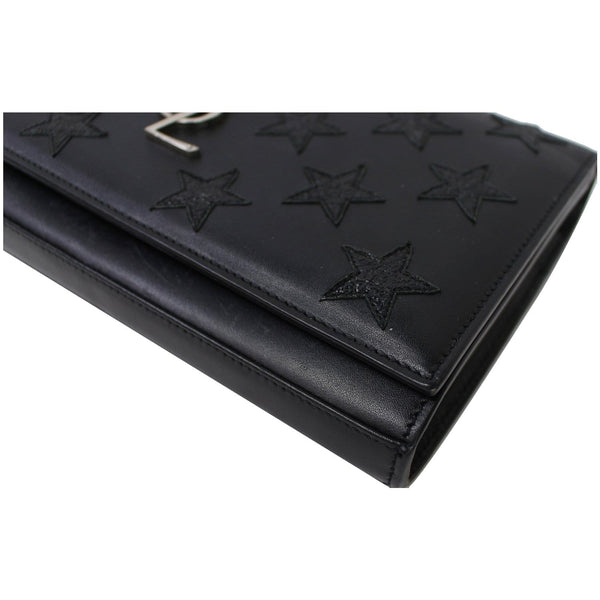 YVES SAINT LAURENT Kate Stars Leather Chain Clutch Crossbody Bag Black