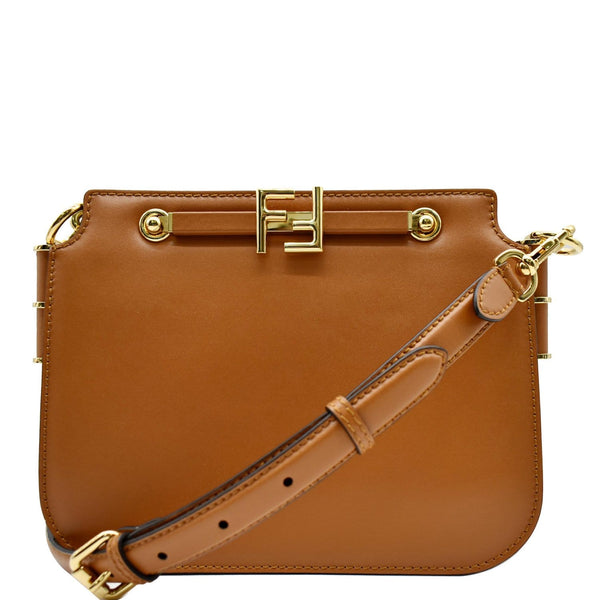 Fendi Touch Leather Shoulder Bag Brown - Dallas Handbags